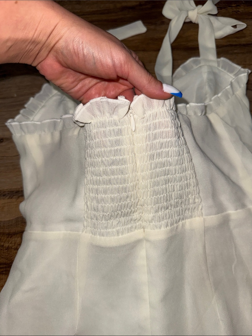 White Ruffle Mini Dress - Picture 10 of 11